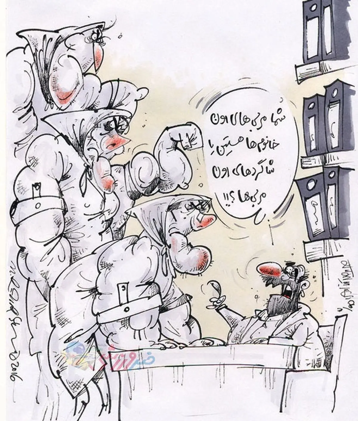 کاریکاتور /زنان بدن ساز اینطوری احضار شدند!