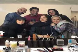 سلفی مهناز افشار در اتاق گریم سریال عاشقانه