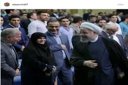 خوش و بش روحانی با علی پروین/ عکس