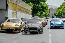 گردهمایی خاص‌ترین رنگ‌های پورشه و مازراتی در ایران/ عکس