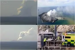 عکس / فوران کوه آتشفشانی وایت آیلند در نیوزیلند