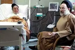 عیادت سیدمحمد  خاتمی از آیت‌الله صانعی /عکس