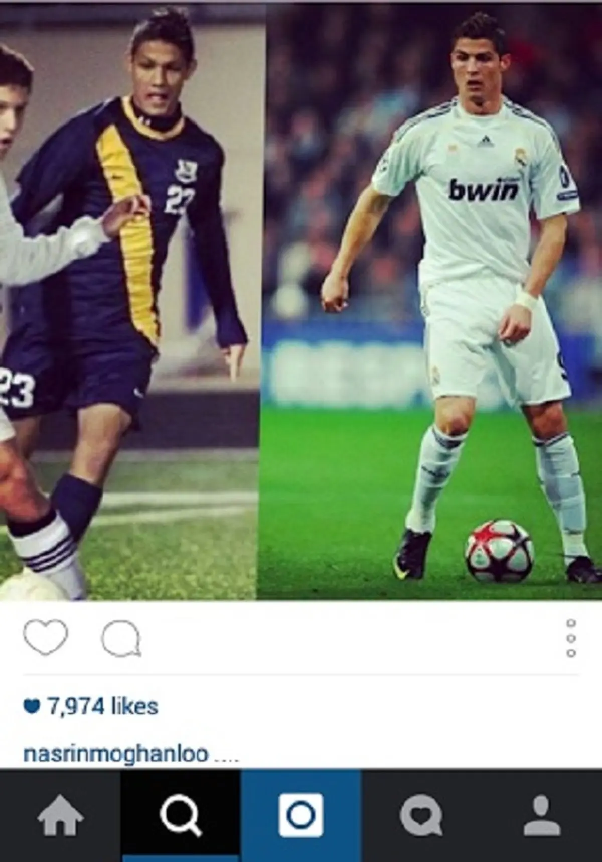 شباهت عجیب پسر نسرین مقانلو با رونالدو! +عکس