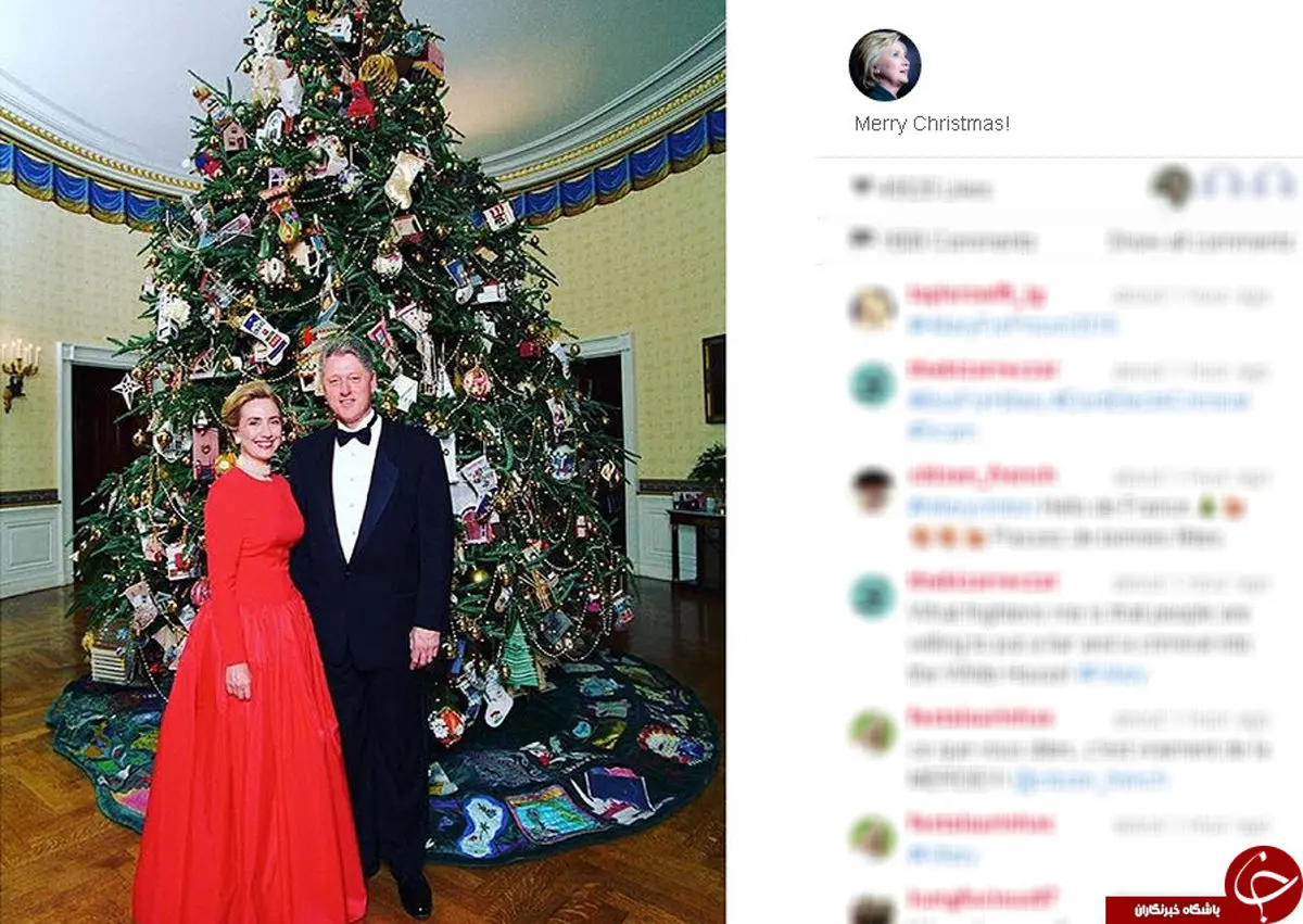 بیل و هیلاری کلینتون در جشن کریسمس + عکس