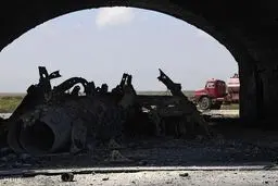 خسارات وارده به پایگاه هوایی ارتش سوریه/تصاویر