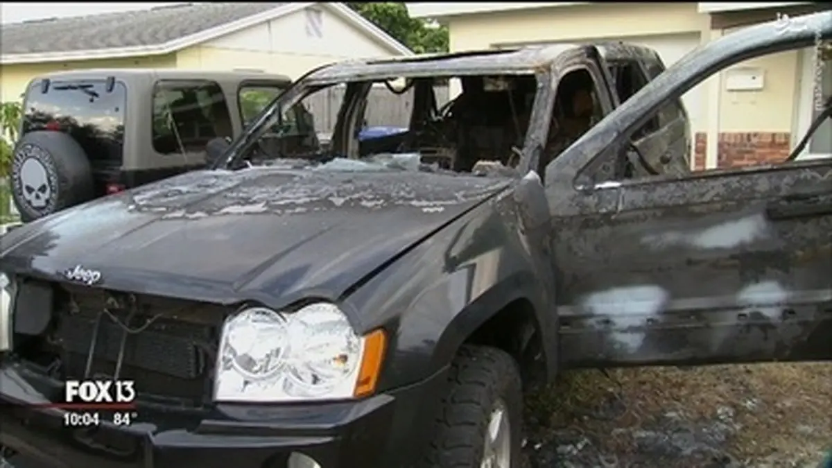 گوشی جدید سامسونگ یک خودرو را به آتش کشید/تصاویر