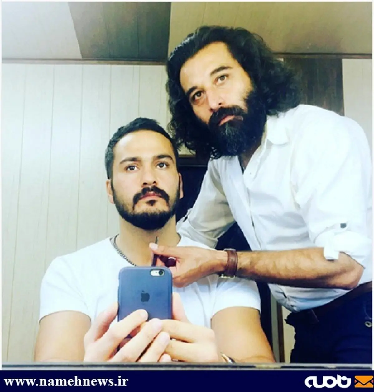 سلفی میلاد کی مرام در اتاق گریم/ عکس