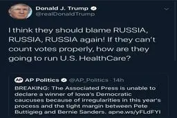 توئیت ترامپ درباره آرای انتخاباتی دموکرات ها