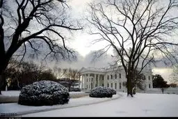 کاخ سفید در محاصره برف /عکس