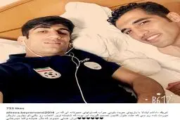 تبریک بیرانوند به امیری برای پرسپولیسی شدن/ عکس