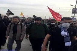رئیس کمیته امداد در راهپیمایی اربعین/عکس