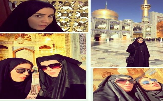 عکس های لیلا بلوکات و خواهرش میترا در مشهد مقدس!