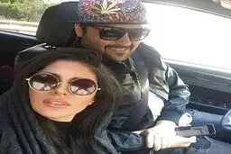 سلفی هنرپیشه جوان و همسرش در ماشین + عکس
