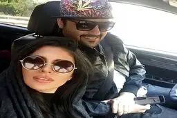سلفی هنرپیشه جوان و همسرش در ماشین + عکس