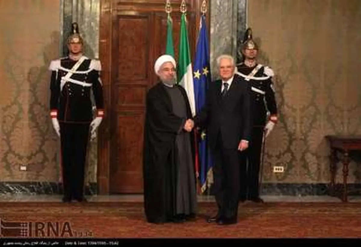 استقبال رسمی ایتالیا از روحانی با فرش ایرانی/تصاویر