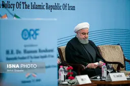 تصاویری از دیدار صمیمانه روحانی با محققان و اندیشمندان موسسه ORF هندوستان