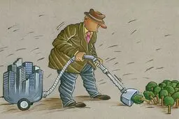 زمین خواری!/کاریکاتور
