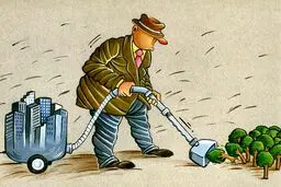 زمین خواری!/کاریکاتور