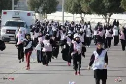 دوی ماراتن به سبک زنان عربستانی /تصاویر