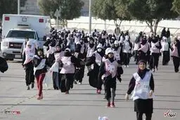 دوی ماراتن به سبک زنان عربستانی /تصاویر