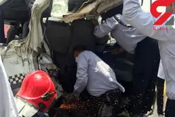 10 قربانی در تصادف شدید جاده بومهن+ عکس