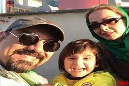 سلفی جالب برزو ارجمند با همسر و پسرش/عکس
