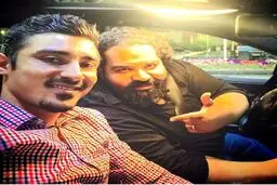 سلفی رضا صادقی و رضا قوچان نژاد در ماشین/ عکس