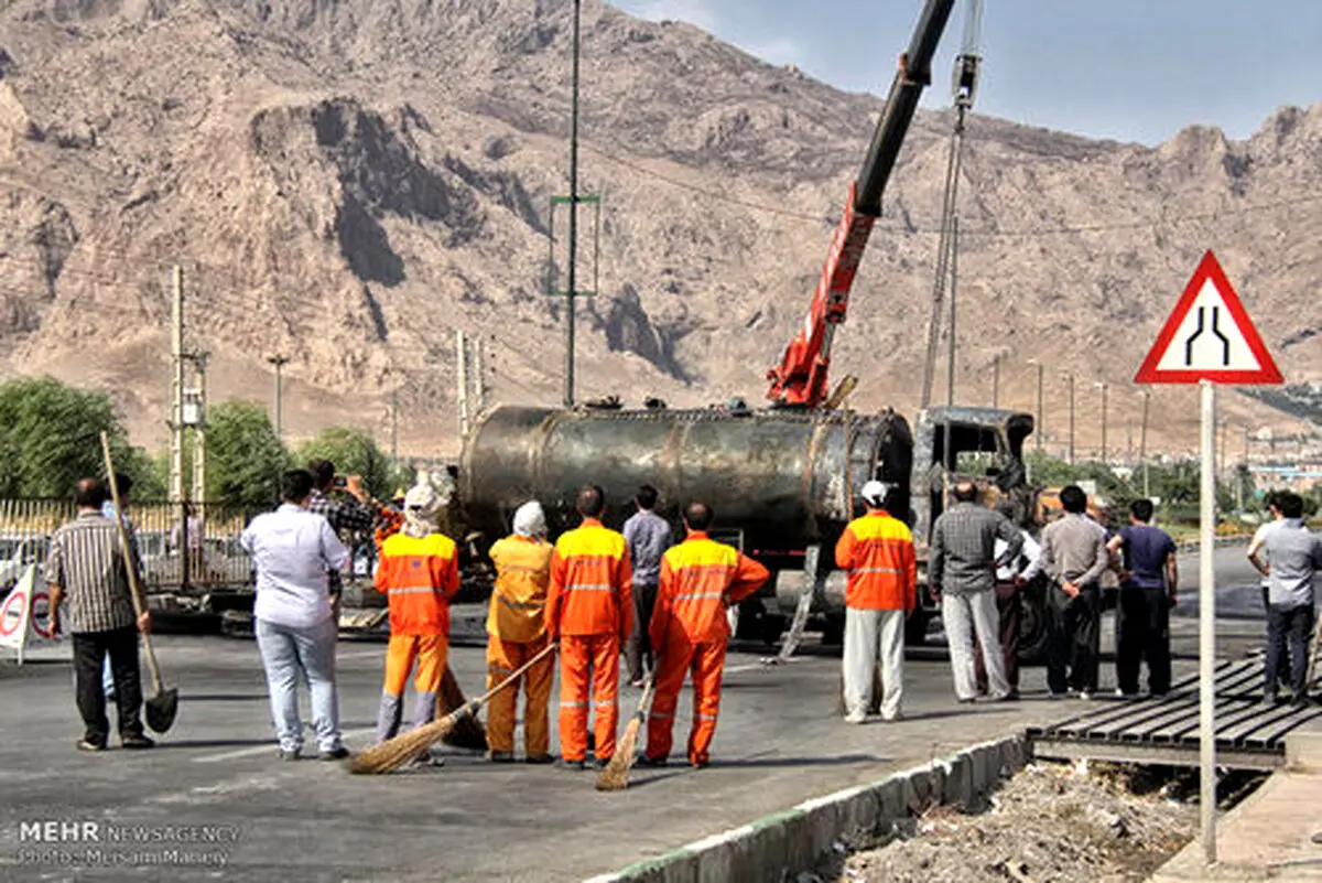 انفجار تانکر سوخت در کرمانشاه +عکس