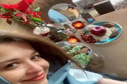 سلفی خانم بازیگر کنار هفت سین