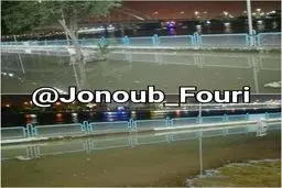 عکس: دقایقی قبل بلوار ساحلی بندر خرمشهر زیر آب رفت