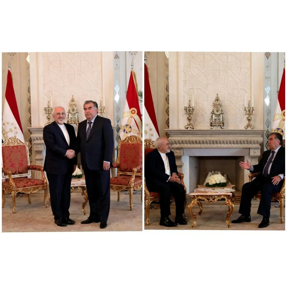 دیدار ظریف با رئیس جمهور تاجیکستان/ عکس