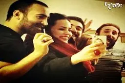 سلفی ملیکا شریفی نیا و دوستانش/ عکس