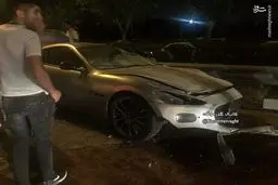 عکس/ تصادف خودروی مازاراتی با پراید