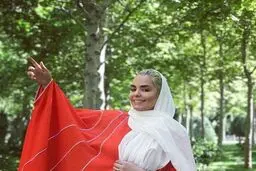 تیپ سفید و نارنجی سپیده خداوردی + عکس