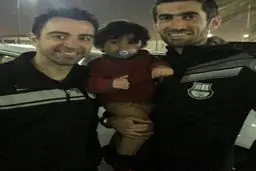 مجتبی جباری در کنار ستاره سابق بارسلونا/عکس