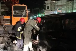 صحنه تصادف خودروی باران کوثری/عکس