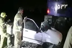فیلم:برخورد قطار با خودرو در شهر ری