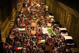 هزاران حامی فلسطین در سوییس به خیابان آمدند