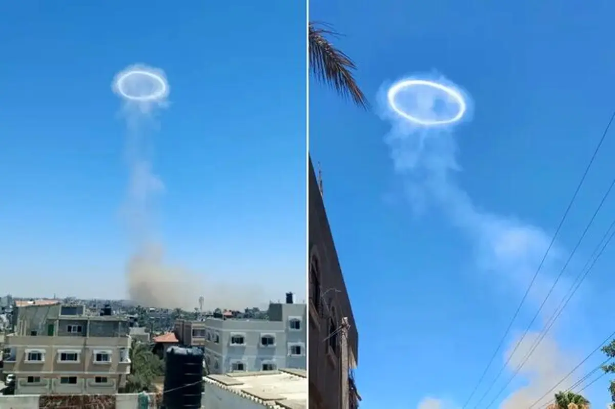 ابر عجیب بعد از حمله اسرائیل به دیرالبلح؛ سلاح جدید آزمایش شد؟ + عکس