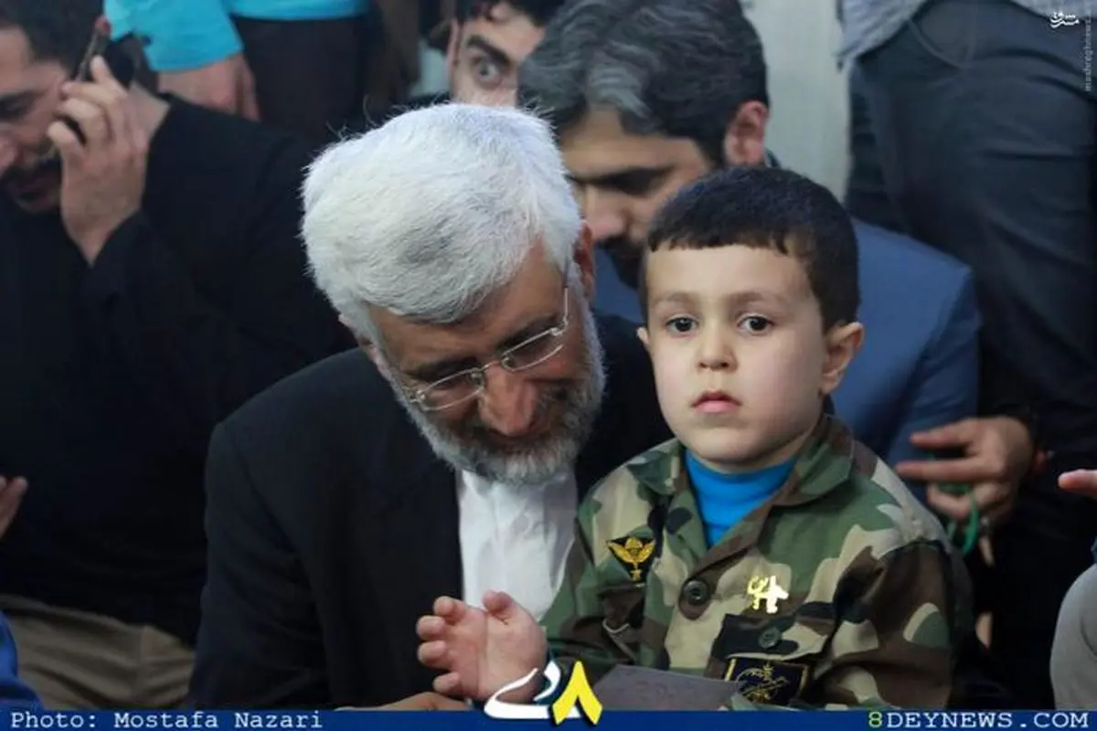 سعید جلیلی در مراسم هفتم شهید مدافع حرم گیلانی/ عکس