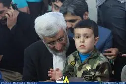 سعید جلیلی در مراسم هفتم شهید مدافع حرم گیلانی/ عکس