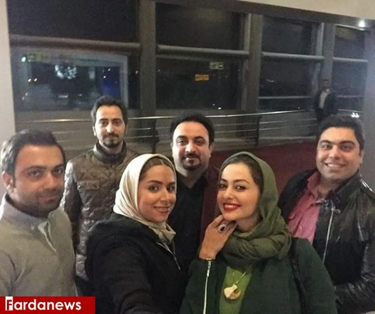 نفیسه روشن در کنار همسر و برادرش/عکس