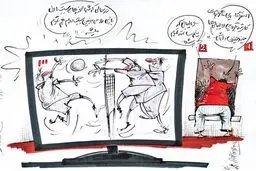 پخش زنده والیبال از تلویزیون!/کاریکاتور