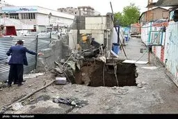 ریزش قسمتی از تونل قطار شهری مشهد/ تصاویر