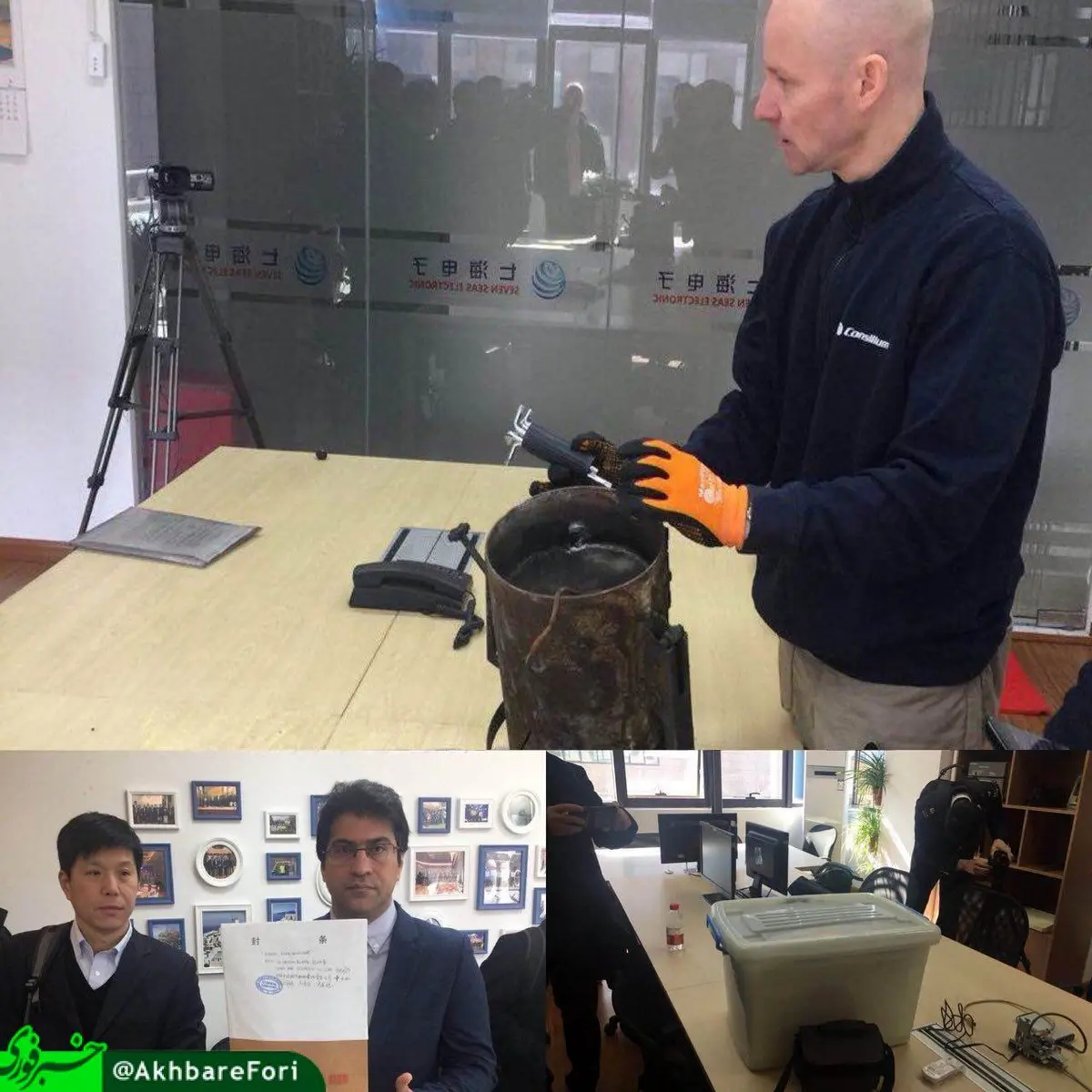 عکسی از لحظه بازشدن جعبه سیاه سانچی