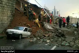 ریزش دیوار بیمارستان مسیح دانشوری/ تصاویر