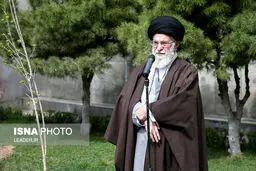 کاشت نهال در روز درختکاری توسط مقام معظم رهبری/تصاویر