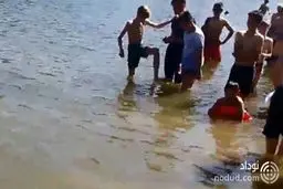 شنای چند کودک در کنار جنازه شناور خبرساز شد + عکس ها