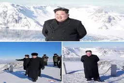 تصویری از کوه نوردی رهبر کره شمالی در برف