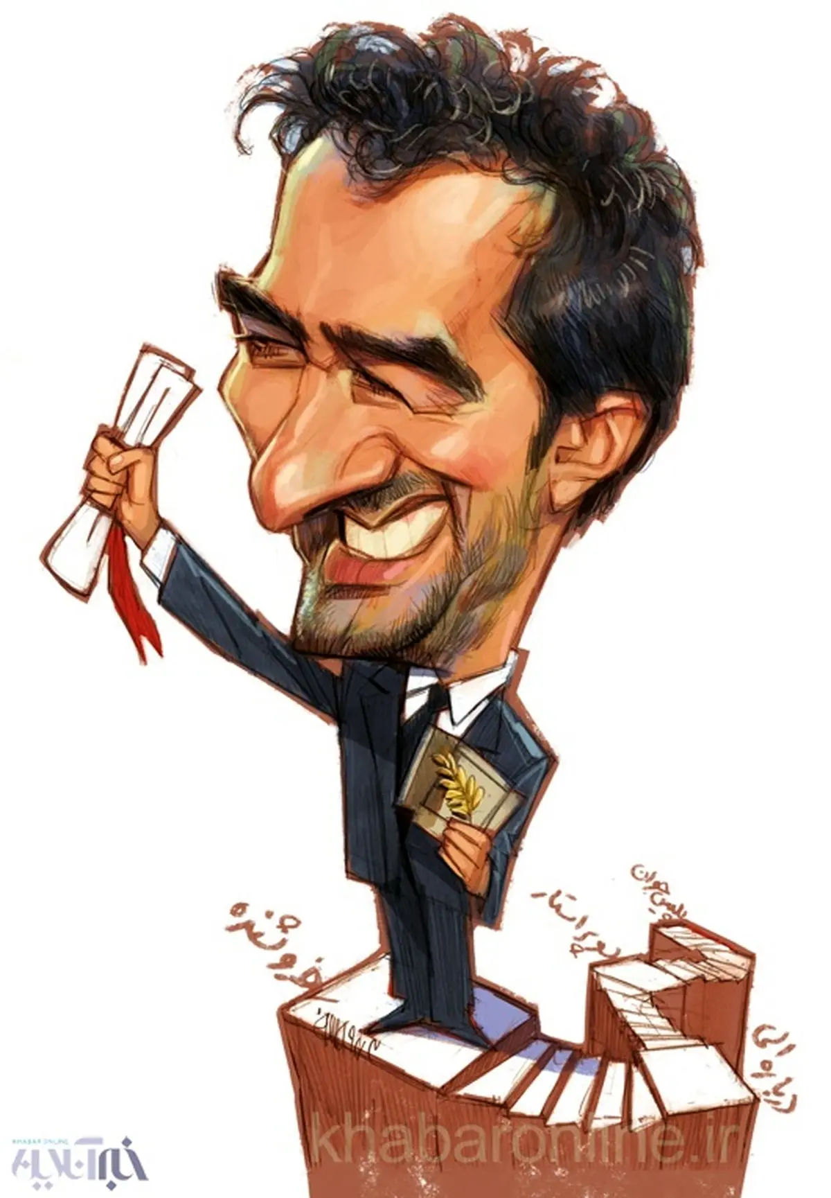 شهاب حسینی با نخل طلا!/ کاریکاتور